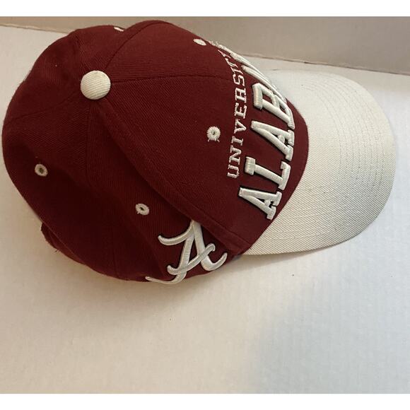 University of Alabama Crimson Tide Zephyr snapback Hat / Cap White / Burgundy - Picture 6 of 9